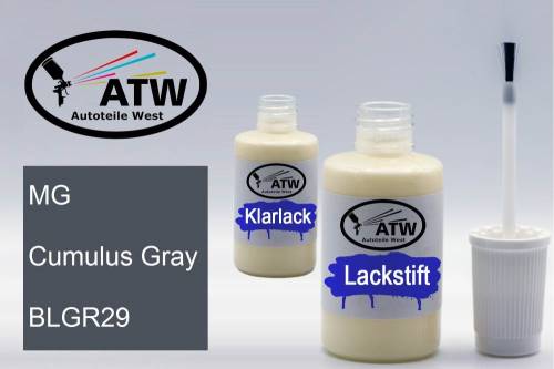 MG, Cumulus Gray, BLGR29: 20ml Lackstift + 20ml Klarlack - Set, von ATW Autoteile West.